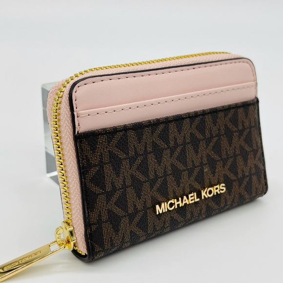 Michael Kors Medium ZA Card Case Wallet Powder Blush Multi - Picture 3 of 9